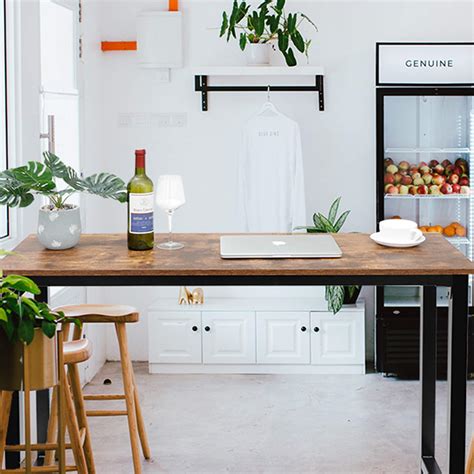 ZenStyle Industrial Pub Table Bar Height 47" Narrow Counter Height ...