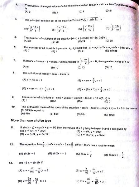 Trigonometric Equation RESONANCE by chandan Singh - Class 11 PDF Download