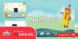 FREE! - Numberblocks: Number 3 Worksheet | Math & Counting