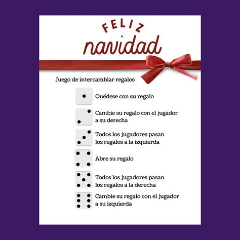 Gift Exchange En Espanol - Roll the Dice Spanish Language Game - Left ...