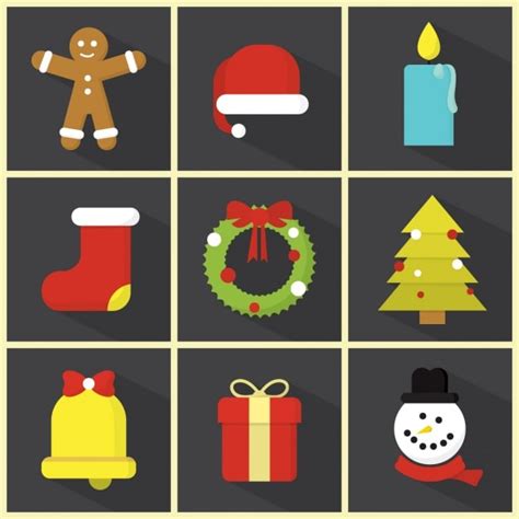 Kerstmis pictogrammen-vectors - Download gratis hoogwaardige vectors ...