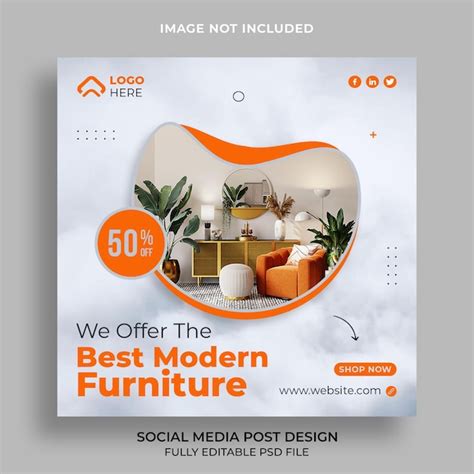 Best modern furniture social media and instagram post template design ...