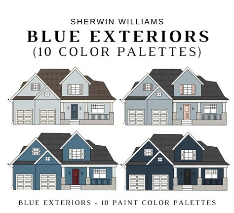 BLUE EXTERIOR Sherwin Williams Color Palette, Blue Exterior House Color ...