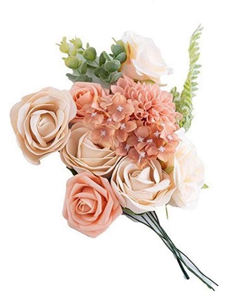 1 Box Artificial Dahlia Rose Peony Combo Silk Fake Rose Flowers Heads ...