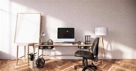 Mesa e cadeira modernas para sala de escritório renderização em 3d ...