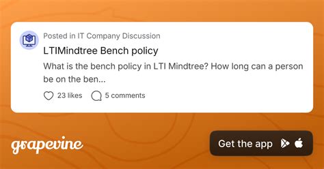 LTIMindtree Bench policy - Grapevine