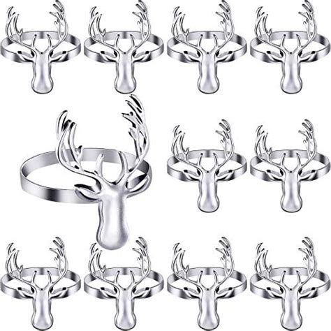 Buy Patelai 12 Pieces Christmas Deer Napkin Rings Deer Napkin Rings ...