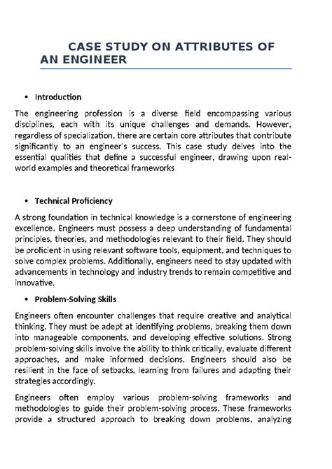CASE Study ON Attributes OF AN Engineer - CASE STUDY ON ATTRIBUTES OF ...