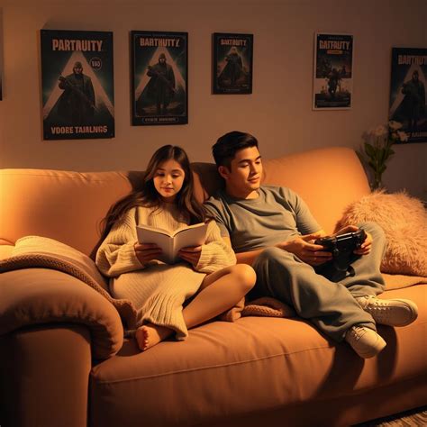 Cozy Cuddles: A Warm Evening of Reading and Gaming