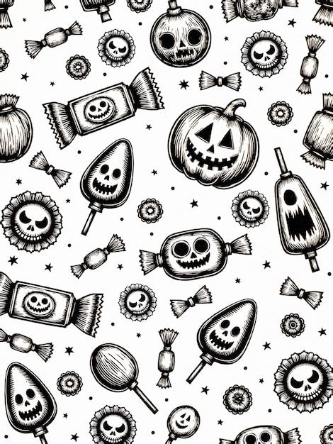 Illustrazione in bianco e nero a tema dolcetto o scherzetto e zucca di ...