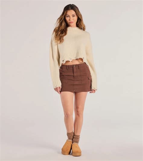 Casually Cool Mid-Rise Cargo Mini Skirt