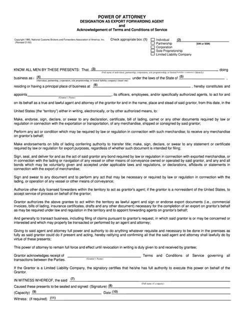 Customs Power Of Attorney - Fill Online, Printable, Fillable, Blank ...