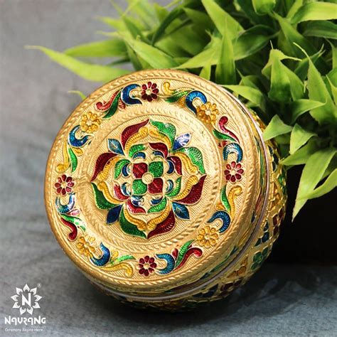 Meenakari Floral Steel Utility Container 300 ml | Decorative Box