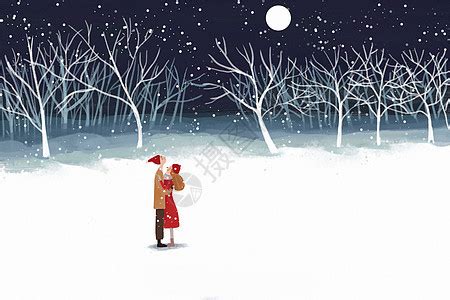 冬天雪中漫步插画图片下载-正版图片400083130-摄图网