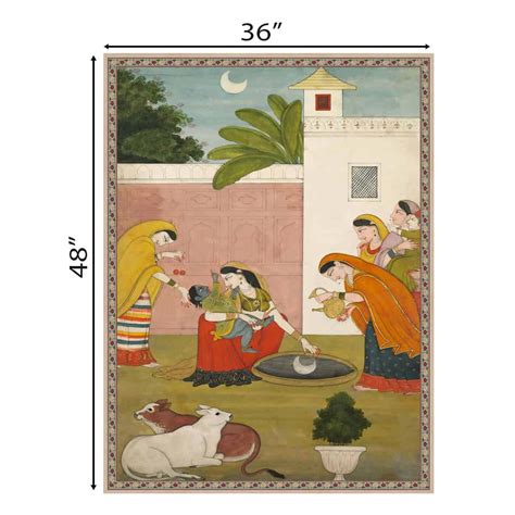 Kanha Vintage Indian Painting Wall Art Digital Print | Life n Colors