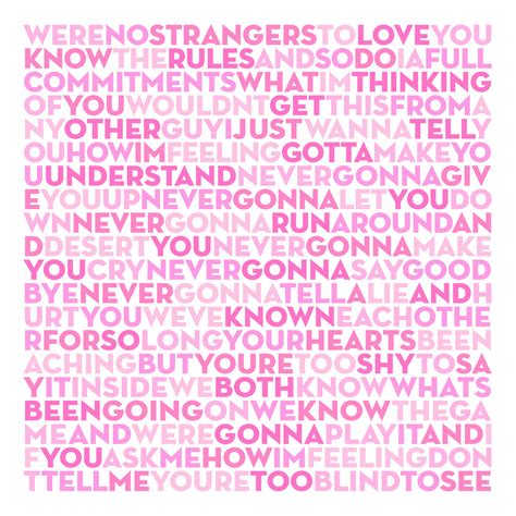 Wall Décor Never Gonna Give You Up bedroom decor Never Gonna Give You ...