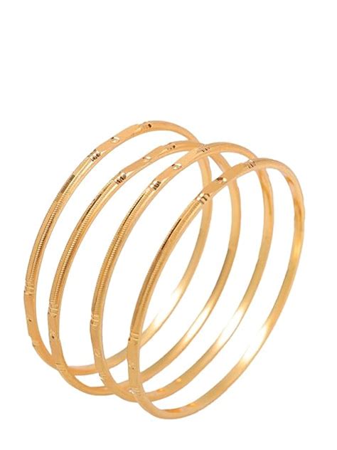 Buy Zeraki Jewels Women's Traditional Gold Plated Ishika Bangle (Set of ...