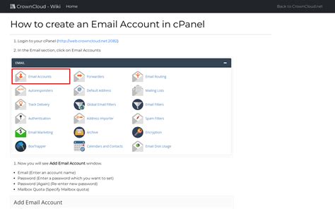 cPanel Create Email Account 的图像结果