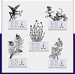 Buy Byte Shop Switch board Sticker Switch penal Sticker of Rose Flower ...