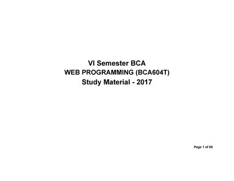 Web-programming - web programming material - VI Semester BCA WEB ...