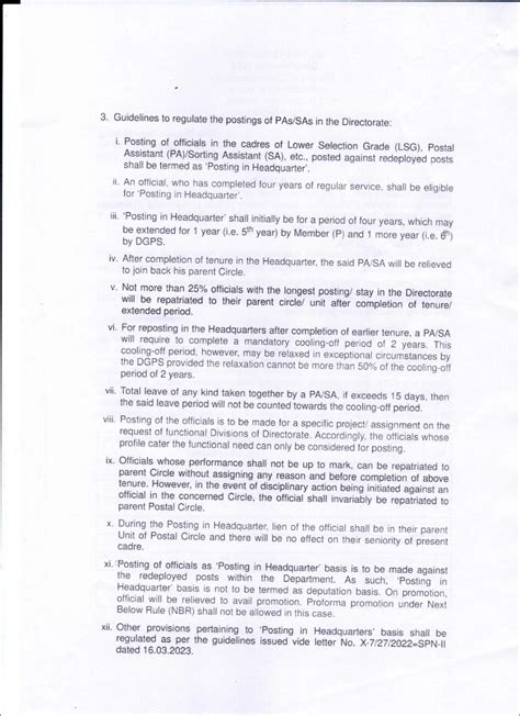 Redeployment of 90 Surplus Postal Assistant Posts to Directorate ...