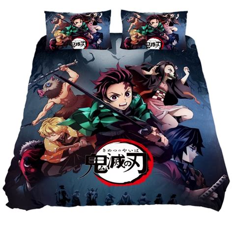 Anime Demon Slayer Bedding Queen Size Japanese Kimetsu No Yaiba ...