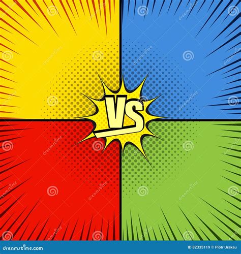 Comic fight template stock vector. Illustration of confrontation - 82335119