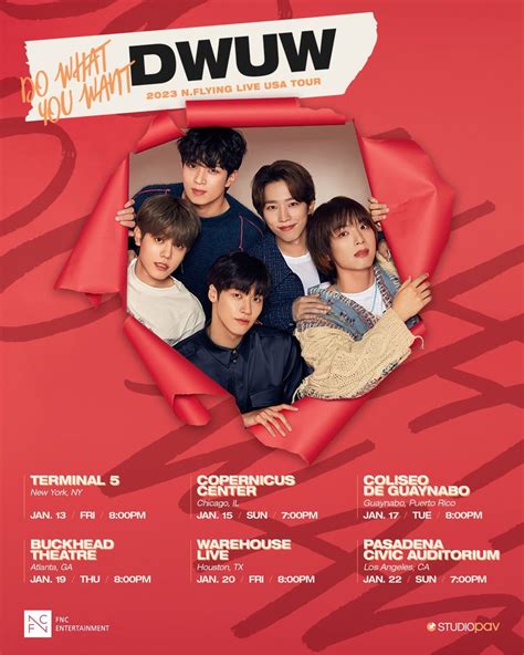 N.Flying - 2023 Live USA Tour 'DWUW: Do What You Want' (Venues ...