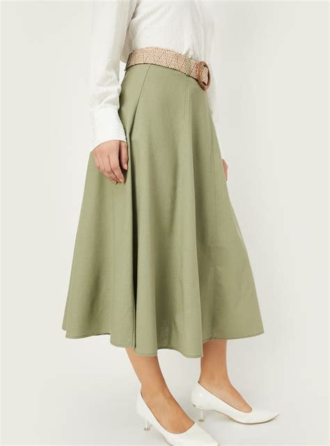 Buy Women Solid A-line Belted skirt Online at just Rs. 1199.0 ...