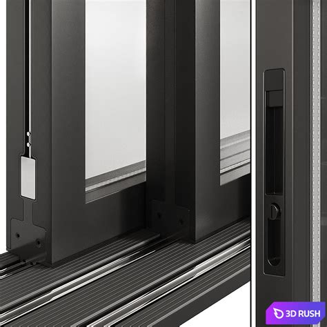 A set of sliding Metal Windows-Doors. - 3drush.com