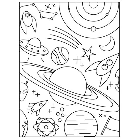 Space Coloring Page
