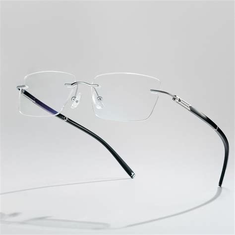 Adeline Silver Rimless Glasses for Men in Rectangle Frame | ZEELOOL