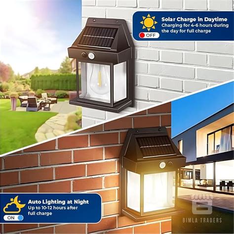 Btag Solar Wall Lights Outdoor Motion Sensor Auto Chargeable – Bimla ...