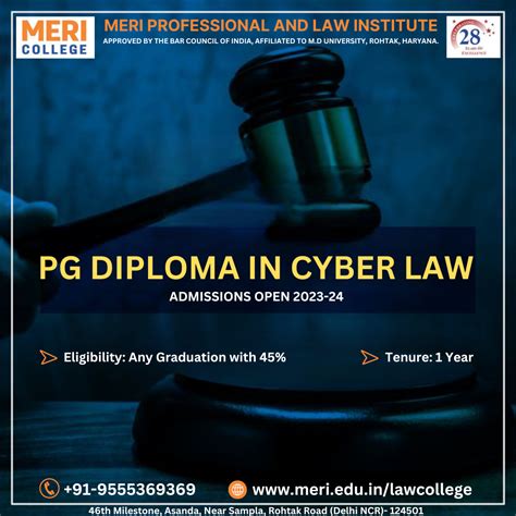 PG Diploma in Cyber Law: Shape Your Career in Digital Law