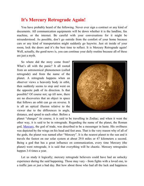 Facts about planet mercury | PDF