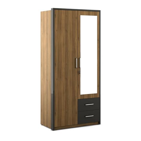 Buy Quadro 2-Door Wardrobe with Mirror - Brown from Home Centre at just ...
