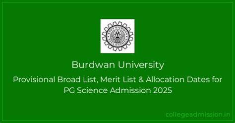 Burdwan University: Provisional Broad List, Merit List & Allocation ...