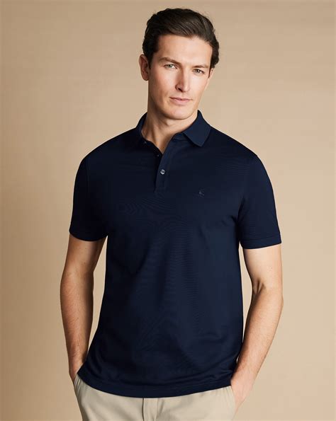 Men's Tyrwhitt Pique Cotton Polo - Navy, Large by Charles Tyrwhitt ...