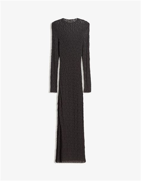 Blonde lace long-sleeve midi dress - Women | Bershka