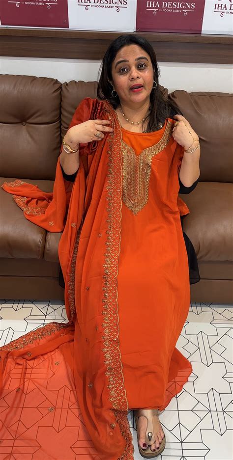 FORWARD GEORGETTE ALINE TOP ,BOTTOM AND DUPATTA - IHA 26593 – Iha ...