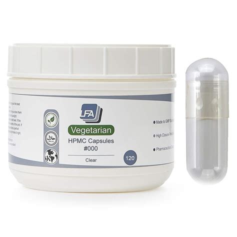 Buy Size 000 Empty s - Clear Vegan HPMC - 120 Count Jar - Fits Machine ...