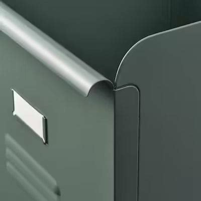 IKEA REJSA Box, grey-green/metal | IKEA Paper & media boxes | IKEA Sto ...