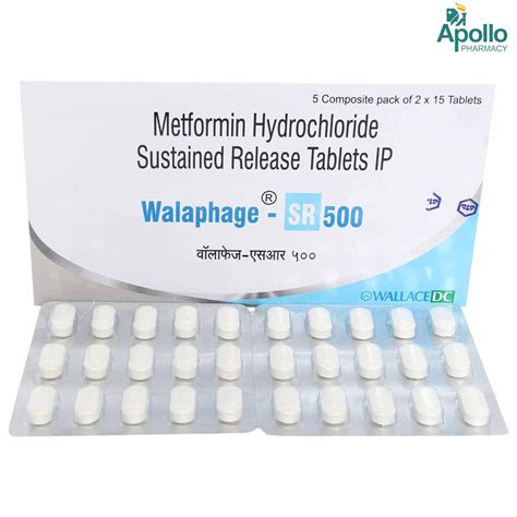 Walaphage-SR 500 Tablet 15's Price, Uses, Side Effects, Composition ...