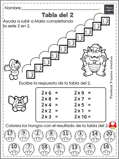 Ejercicios de tablas de multiplicar