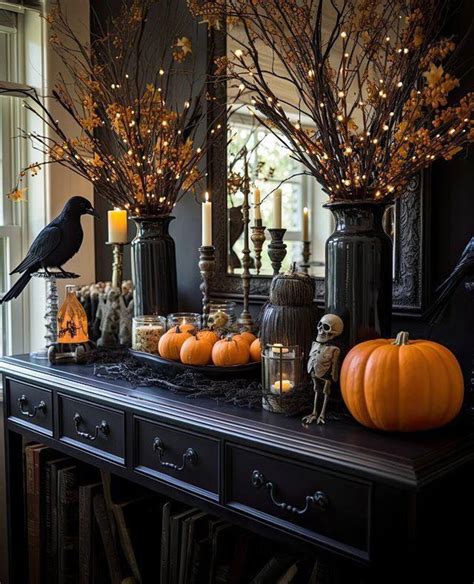 15 Spooky Halloween Entry Table Decorations To Greet Your Guests With a ...