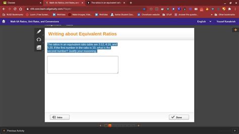 The ratios in an equivalent ratio table are 3:12, 4:16, and 5:20. If ...