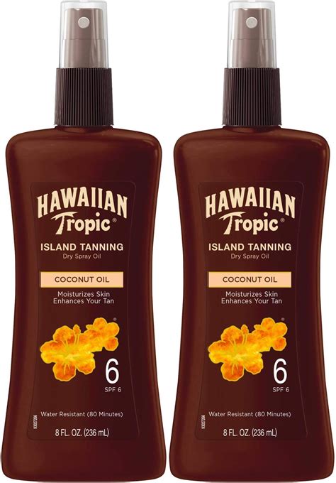 Amazon.com : Hawaiian Tropic Island Tanning Oil Spray Sunscreen SPF 6, 8oz | Tanning Sunscreen ...