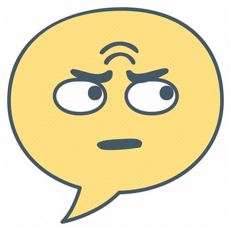 Skeptical, sceptical, doubt, face, emoji, emotion, bubble icon ...