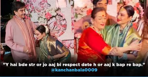 Watch: Fans Are In Awe As Rekha Touches Shatrughan Sinha's Feet At A ...