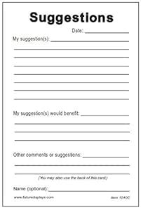 FixtureDisplays 25 Suggestion Cards Box 4x6 Continuous Improvement ...